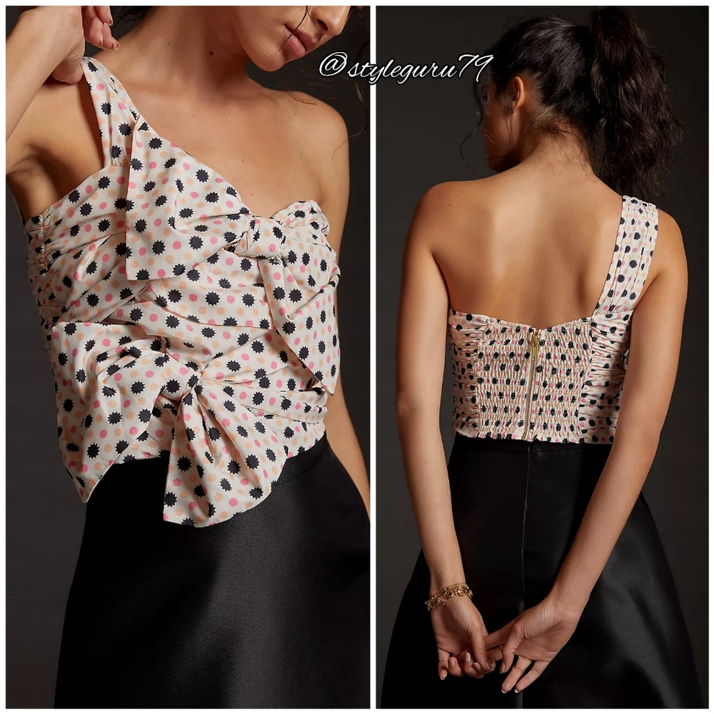 NWT, Anthropologie, Maeve Bow-Tie One-Shoulder Tank - Picture 2 of 2